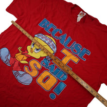 Load image into Gallery viewer, Vintage 90s Looney Tunes Tough Tweety Bird Glitter Graphic T Shirt - L