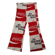 Load image into Gallery viewer, True Vintage 70s Coca Cola All Over Print Draw String Bell Bottom Pants - 27&quot;x24&quot;