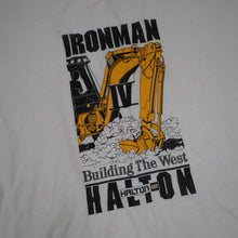 Load image into Gallery viewer, Vintage CAT Ironman Building The West Heavy Equipment Graphic T Shirt - XL