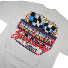 Load image into Gallery viewer, Vintage Manzanita Speedway Sprint Car Racing War Graphic T Shirt - L