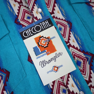 NWT Vintage Wrangler Checotah Pattern Pearl Snap Western Shirt - XLT