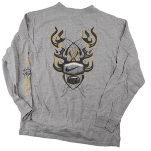 Vintage Y2k Nike Tribal Flame Graphic Long Sleeve T Shirt - YL