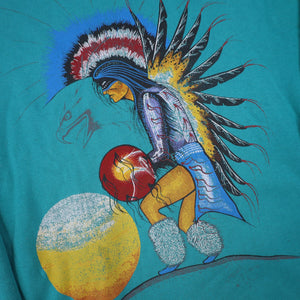 Vintage 90s Native American Sun Graphic Sweatshirt - XL