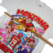 Load image into Gallery viewer, Vintage 90s Salem Sportswear Joe Montana KC Chiefs Comic SeriesT Shirt - XL