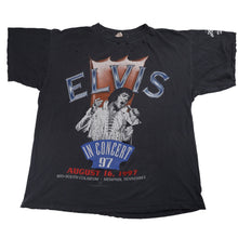 Load image into Gallery viewer, Distressed Vintage 1997 Elvis in Concert Band Tee - L