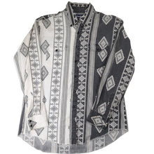 Load image into Gallery viewer, Vintage Wrangler Split Aztec Navajo Design Striped Western Shirt - L