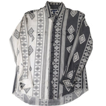 Load image into Gallery viewer, Vintage Wrangler Split Aztec Navajo Design Striped Western Shirt - L
