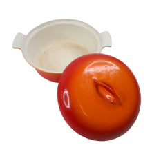 Load image into Gallery viewer, Vintage Descoware Cast Iron Enamel Flame Orange Ombre Dutch Oven - OS