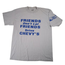 Load image into Gallery viewer, Vintage " Friends Don't Let Friends Drive Chevys" Slogan T shirt - XL