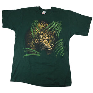 Vintage Jaguar Jungle Scene Graphic T Shirt - XL