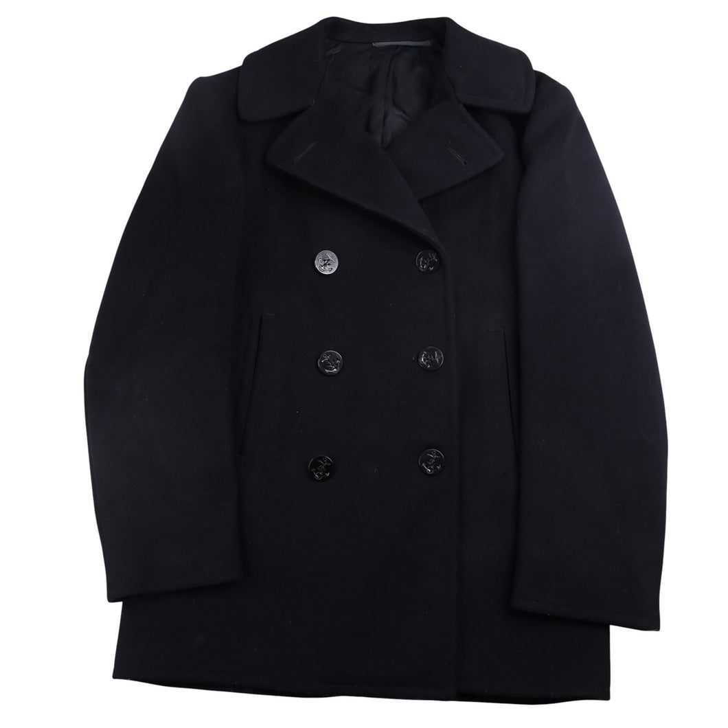 True Vintage WWII  Naval Clothing Depot Heavy Wool Double Breasted Pea Coat - S
