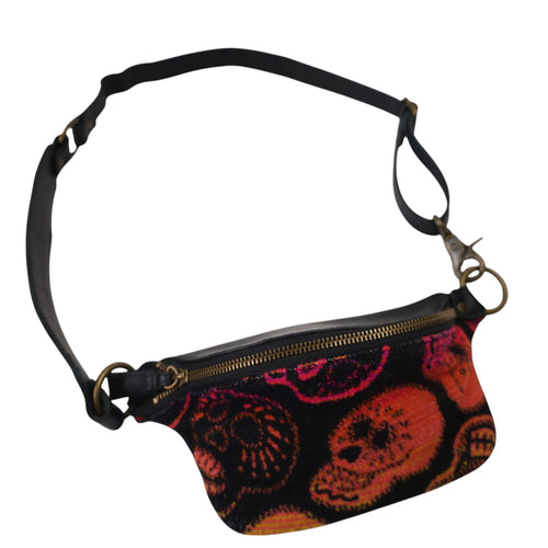 Vintage Pendleton Sugar Skull Wool Cross Body Bag - OS