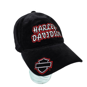 Vintage Harley Davidson Velvet Spellout Hat - OS