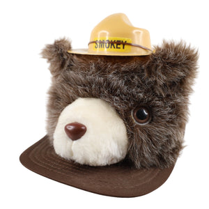 Vintage Smokey Bear Plush Mesh Trucker Hat - OS