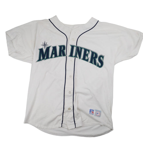 Vintage Russell Athletic Seattle Mariners Spellout Jersey - L