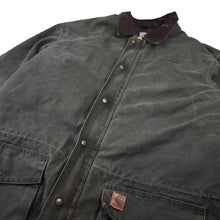 Load image into Gallery viewer, Vintage Carhartt C52 MOS Moss Green Blanket Lined Canvas Duster Jacket - XL