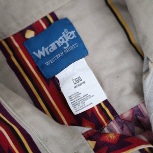 Vintage Wrangler Southwestern Print Pearl Snap Western Shirt - L