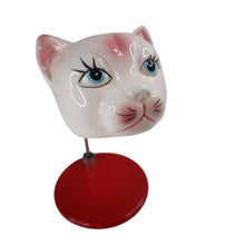 Load image into Gallery viewer, Vintage MCM Ceramic Cat Head Goose Neck Desk Lamp - OS