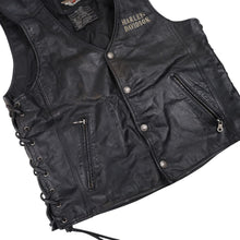 Load image into Gallery viewer, Vintage Harley Davidson Embroidered "Ride Free" Leather Vest - S