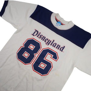 Vintage 80s Disneyland Ringer Spellout Graphic T Shirt - M