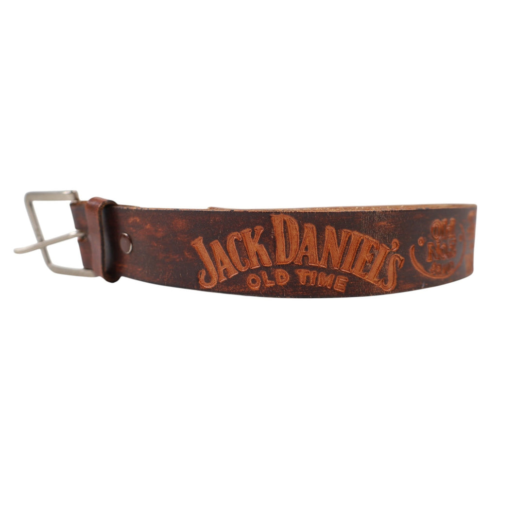 Vintage Jack Daniels Embossed Leather Belt - 35