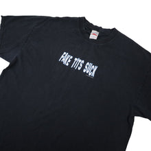 Load image into Gallery viewer, Vintage Y2k &quot;Fake Tits Suck&quot; Slogan T Shirt - XL