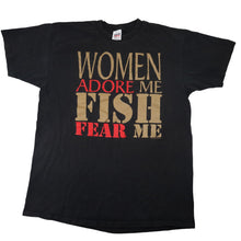 Load image into Gallery viewer, Vintage "Womens Adore Me, Fish Fear Me" Graphic T Shirt - XL
