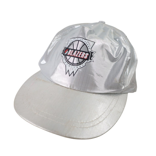 Vintage 90s Portland Blazers 25th Anniversary Metallic Snapback Hat - OS