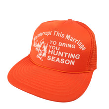 Load image into Gallery viewer, Vintage Hunting Slogan Mesh Trucker Hat - OS