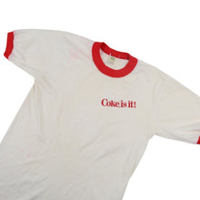 Load image into Gallery viewer, True Vintage Velva Sheen "Coke is It!" Ringer T Shirt - M