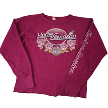 Load image into Gallery viewer, Vintage Harley Davidson Spellout Graphic Long Sleeve Thermal Shirt - WMNS L