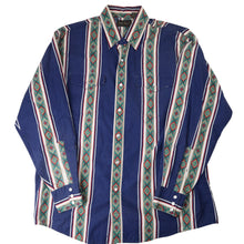 Load image into Gallery viewer, Vintage High Noon Vertical Aztec Striped Pearl Snap Western Shirt - L