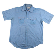 Load image into Gallery viewer, Vintage Sheplers Pearl Snap Down Light Denim Western Shirt - XL