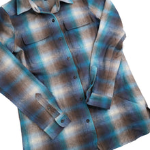 Load image into Gallery viewer, Pendleton Shadow Plaid Wool Flannel Button Up Shirt - WMNS S