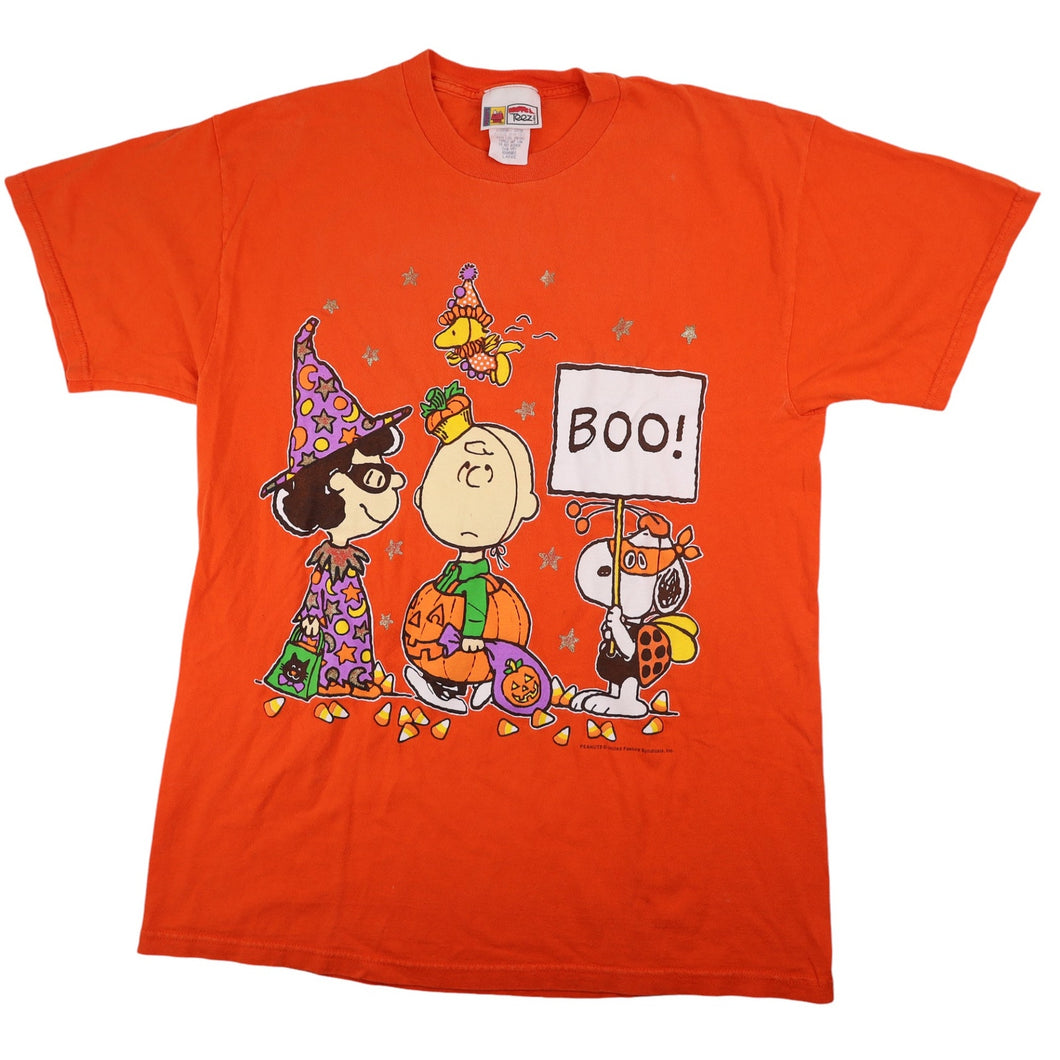 Vintage Peanuts Cartoon Halloween Graphic T Shirt - L