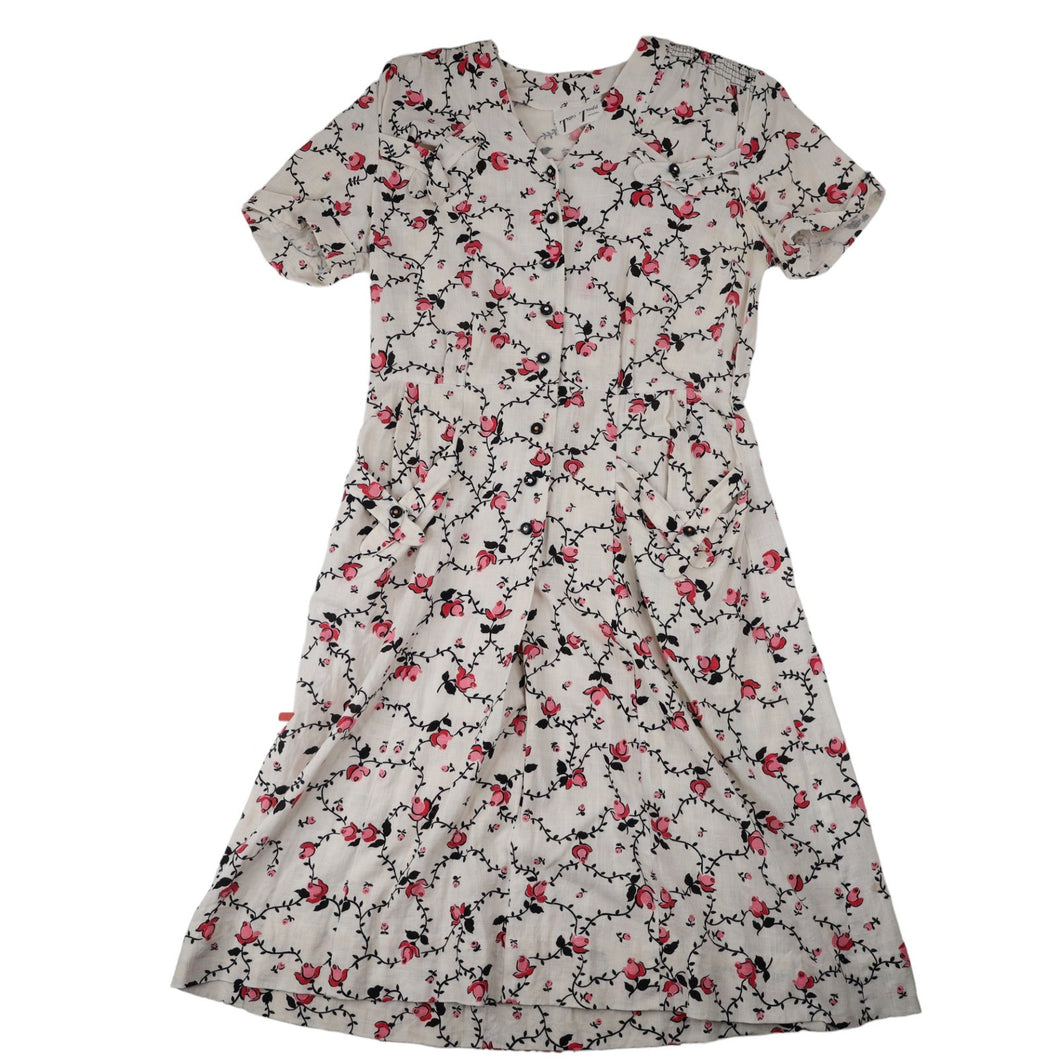 Vintage 50s Tony Todd Floral Dress - M