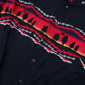 Vintage Express Riders Southwestern Cowboys Pearl Snap Down Shirt - XXL