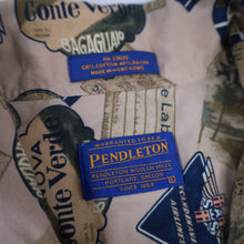 Load image into Gallery viewer, Pendleton Allover Luggage Tag Vacation Button up Shirt