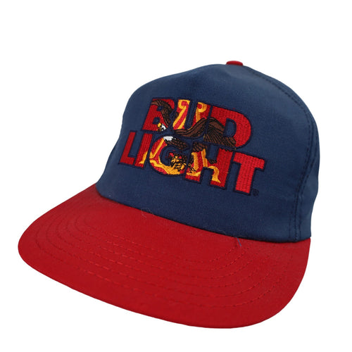 Vintage 80s Bud Light Bald Eagle Snapback Hat - OS