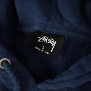 Vintage Stussy Embroidered Spellout Hoodie - L