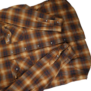 Carhartt Shadow Plaid Pearl Snap Down Flannel Shirt - XL