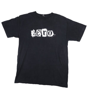 Vintage Y2k Zero Skateboards Graphic Spellout T Shirt - M