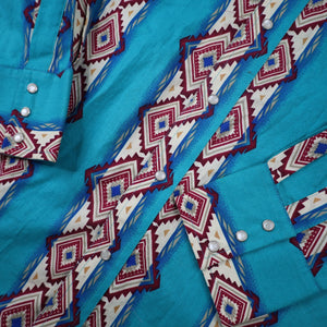 NWT Vintage Wrangler Checotah Pattern Pearl Snap Western Shirt - XLT