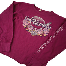 Load image into Gallery viewer, Vintage Harley Davidson Spellout Graphic Long Sleeve Thermal Shirt - WMNS L