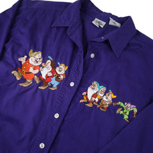 Load image into Gallery viewer, Vintage Disney Snow White 7 Dwarfs Embroidered Button Up Shirt - WMNS M