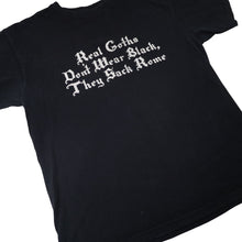 Load image into Gallery viewer, Vintage Y2k Real Goths Sack Rome Slogan T Shirt - L