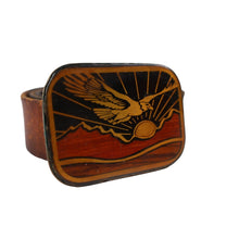 Load image into Gallery viewer, Vintage Harmony Metal Brass Bald Eagle Sunset Belt Buckle - 36"