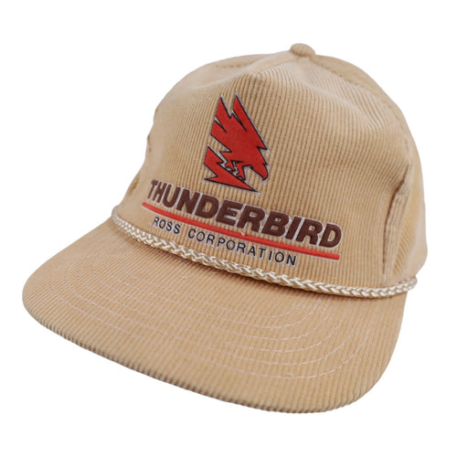 Vintage Thunderbird Spellout Corduroy Trucker Hat - OS