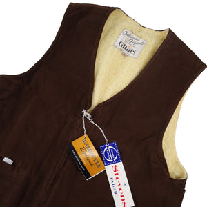 NWT True Vintage Grais Sherpa lined Suede Vest - L