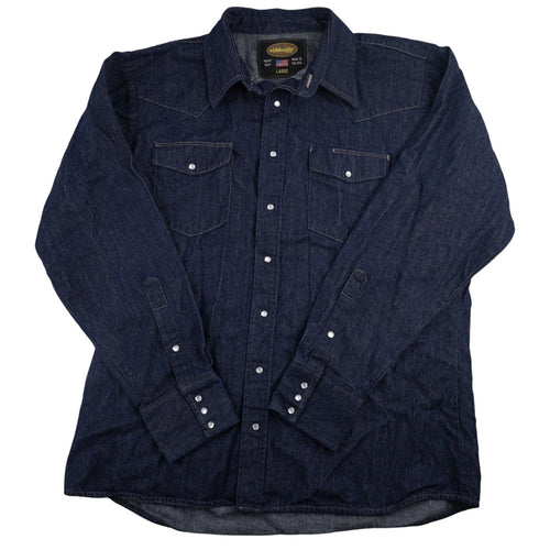 Whiteknuckler Heavy Denim Pearl Snap Down Work Shirt - L